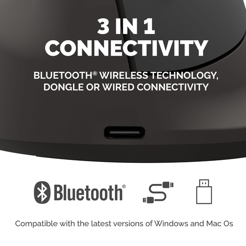 Fellowes Vertical Wireless Mouse Breyta Plus+ Ergonomic Left Handed Vertical Mouse with Antibacterial Protection Medium – image 6