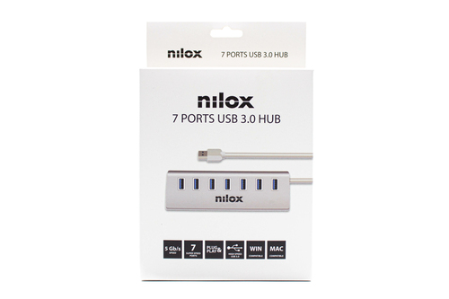 Nilox NX7HUB30 interface hub USB 3.2 Gen 1 (3.1 Gen 1) Type-A 5000 Mbit/s Grey – image 4