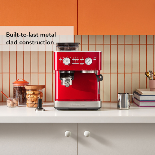 KitchenAid Semi Automatic Espresso Machine with Burr Grinder Candy Apple - image 2