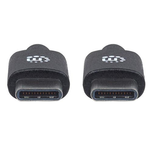 Manhattan Cable USB-C a USB-C, 1 m, USB 2.0, 480 Mbps, carga rápida de 3 A, Hi-Speed USB, negro, garantía de por vida, equivalente a USB2CC1M imagen 3