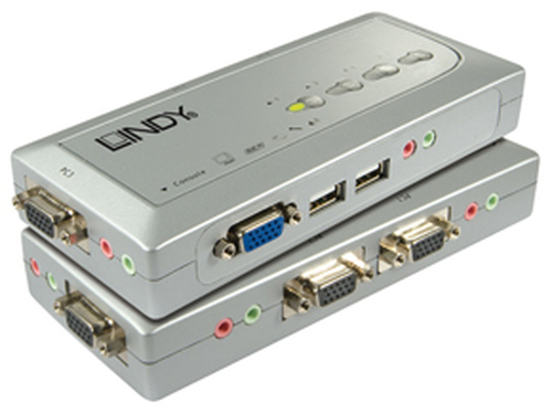Lindy KVM Switch Compact USB Audio 4