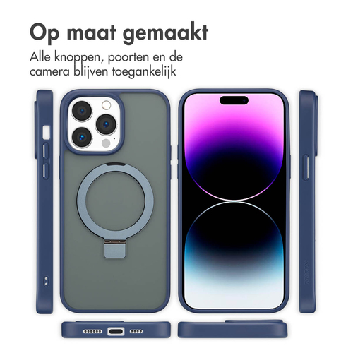 Accezz Ring Stand Backcover met MagSafe iPhone 14 Pro Max - Blue, afbeelding 7