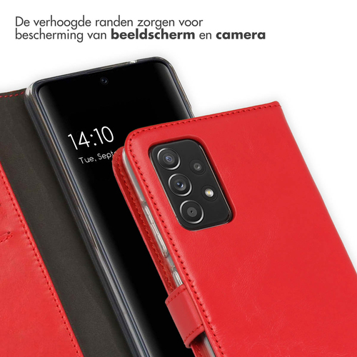 Selencia Echt Lederen Bookcase Samsung Galaxy A52(s) (5G/4G) - Rood, afbeelding 4