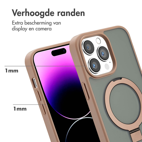 Accezz Ring Stand Backcover met MagSafe iPhone 14 Pro Max - Brown, afbeelding 5