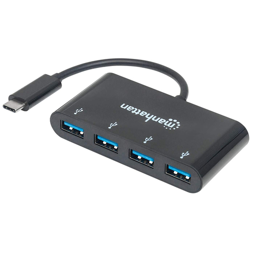 Manhattan Hub/dock USB-C, puertos (4): 4x USB-A, 5 Gbps (USB 3.0), Alimentado por USB (no requiere alimentación externa), equivalente a HB30C4AB imagen 1
