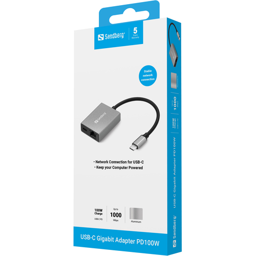 Sandberg USB-C Gigabit Adapter PD100W – image 5