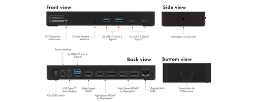 ICY BOX IB-DK2246AC 11 in 1 Hybrid DockingStation with triple video output, afbeelding 2