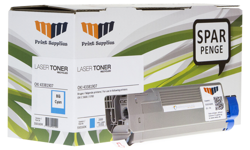 MM Cyan Laser Toner - OKI 43381907 - For OKI C 5600 / 5700