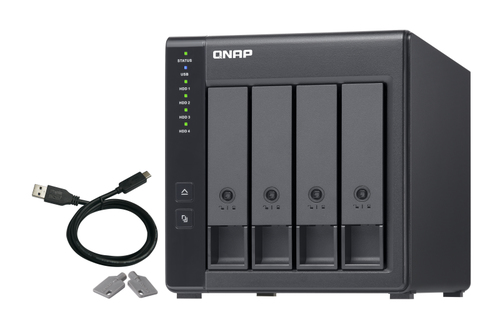 QNAP TR-004 - Orden unidad de disco duro - 0 TB - 4 compartimentos SATA-300 - USB 32 Gen 1 externo - TR-004