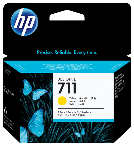 CZ136A TINTA HP LF 711 AMARILLO 3PACK DESIGNJET CZ136A