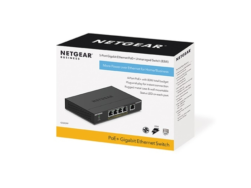 NETGEAR 5PT POE/POE+ GIGE Unmngd Switch