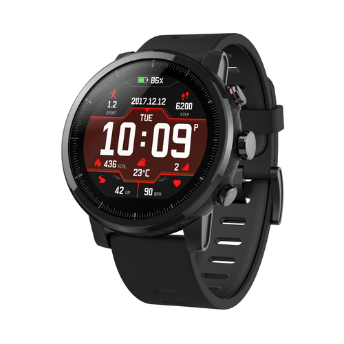 Amazfit Stratos 3.4 cm (1.34") LCD 48 mm Digital 320 x 300 pixels Touchscreen Black Wi-Fi GPS (satellite) – image 2