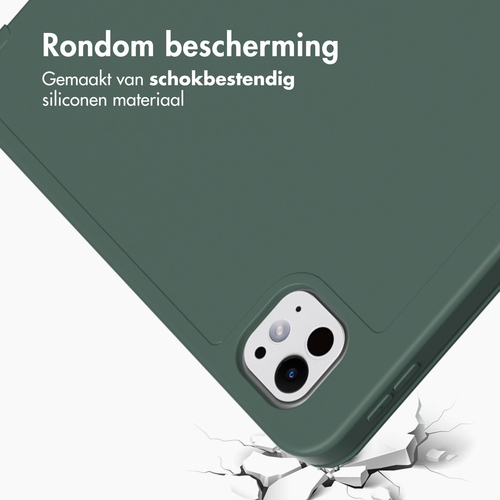 Accezz Smart Silicone Bookcase voor Apple iPad Pro 11 (2024) M4 Tablethoesje Groen, afbeelding 4