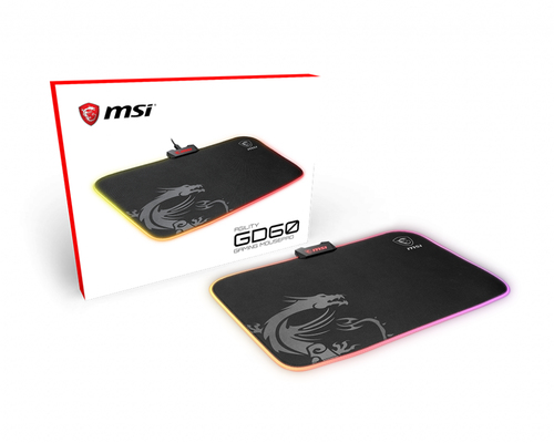 MSI 8940844 pelės kilimėlis Žaidimo pelės padėkliukas Juoda, Pilka