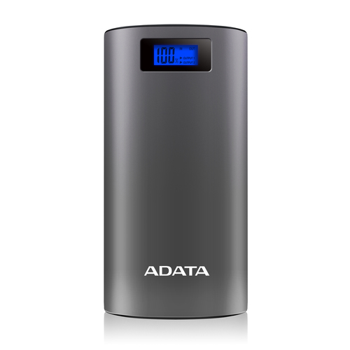 ADATA P20000D - Cargador portátil - 20000 mAh - 72 Wh - 21 A - 2 conectores de salida USB - en el cable Micro-USB - gris - Código: AP20000D-DGT-5V-CGY | Compra en Guadalajara