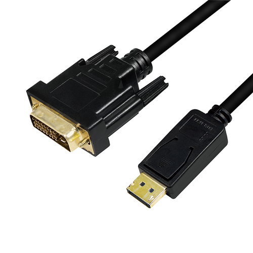 LogiLink DisplayPort-Kabel DP 1.2 zu DVI 1.2 1,0m zwart