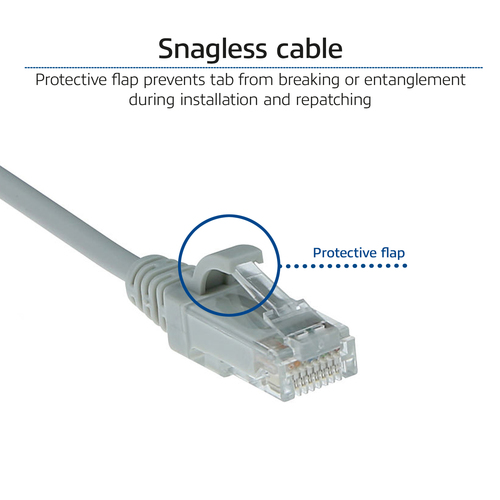 ACT Connectivity LSZH U/UTP CAT6 datacenter slimline patchkabel snagless met RJ45 connectoren, afbeelding 5