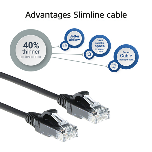 ACT Connectivity LSZH U/UTP CAT6 datacenter slimline patchkabel snagless met RJ45 connectoren, afbeelding 4