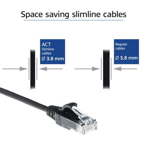 ACT Connectivity LSZH U/UTP CAT6 datacenter slimline patchkabel snagless met RJ45 connectoren, afbeelding 3