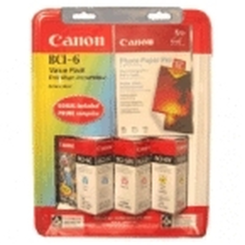 Canon BCI-6 C/M/Y + SG-101 4x6 (20 sheets) Value Pack
