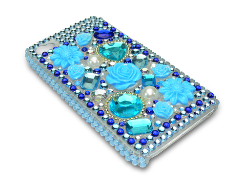 Sandberg Bling Cover 4/4S Blue flowers