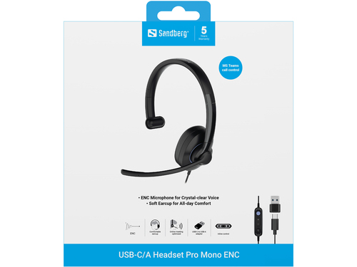 Sandberg USB-C/A Headset Pro Mono ENC – image 3