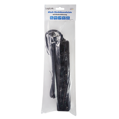 LogiLink stekker omlijsting 6-lade met Kindersicherung, black, afbeelding 3