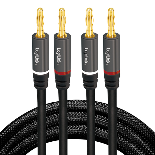LogiLink luidspreker kabel, 2x2.50 mm2 + Bananenstecker 3m, afbeelding 2