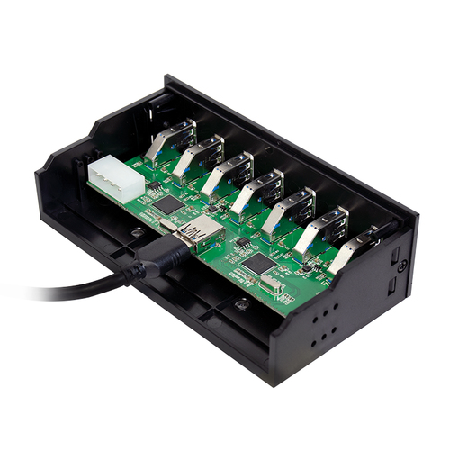 LogiLink USB HUB 3.0, 7-Port, 5,25" intern + Schnelladeport, afbeelding 4
