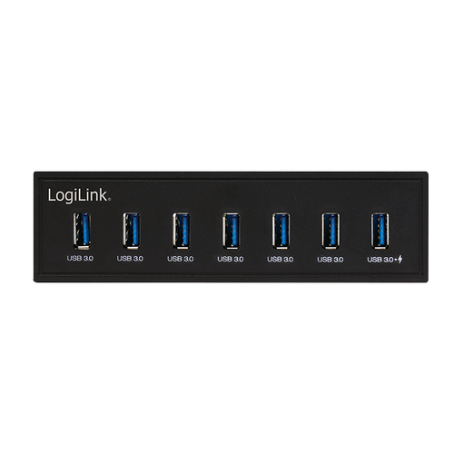 LogiLink USB HUB 3.0, 7-Port, 5,25" intern + Schnelladeport, afbeelding 2