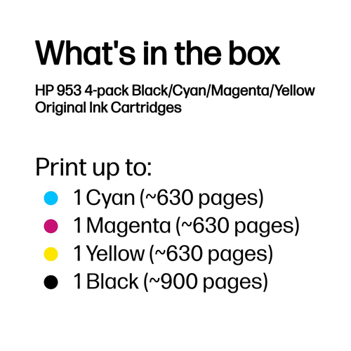 HP 953 Original Ink Cartridge 9/20-ml Cmyk 4-pack 6ZC69AE - image 3