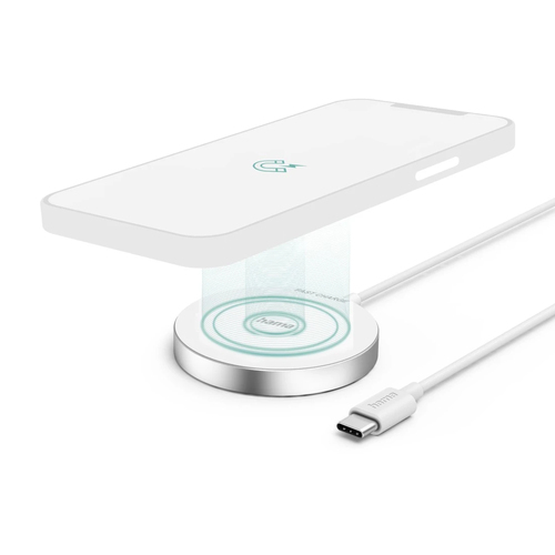 Hama 00139517 mobile device charger Mobile phone White USB Wireless charging Fast charging Indoor