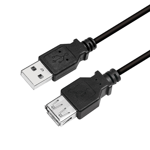 Adap Logilink USB 2.0 cable USB-A/M, 2m black, USB-A/F