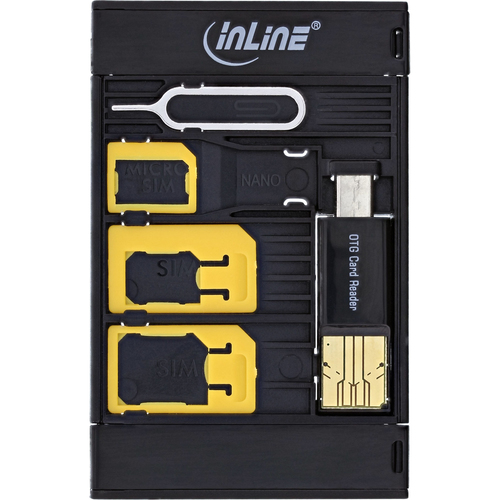 InLine SIM-BOX Sim Card Adapter & Supply Case with otg cardreader