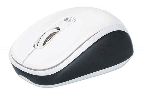 Manhattan Dual-Mode Mouse, Bluetooth 4.0 and 2.4 GHz Wireless, 800/1200/1600 dpi, Three Buttons With Scroll Wheel, Black &
