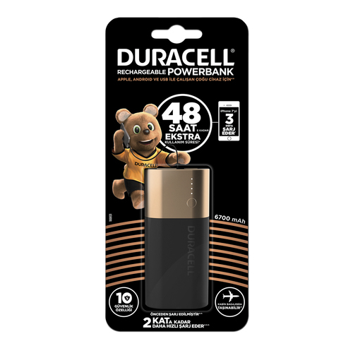 Duracell 6700 Powerbank 6700 mAh Schwarz, Bronze