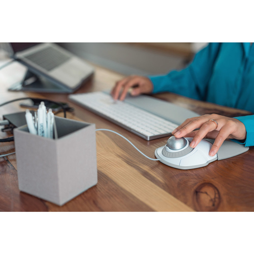Kensington Orbit Trackball - USB - Optisch - 2 Taste(n) - Weiß - Kabel - Scroll-Ring - Symmetrisch