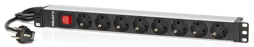 Salicru SPS 8F PDU SCH/SCH. Type: Power bar, Product colour: Black, Housing material: Aluminium. Power source: AC, Input v