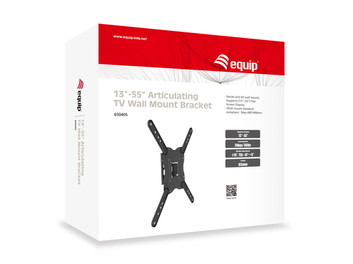 Equip wall mount TV 13"-55", zwart, zwartenkbar, afbeelding 2