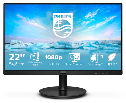Philips V Line 220V8/00. Tamanho do ecrã na diagonal: 54,6 cm (21.5"), Resolução: 1920 x 1080 pixels, Tipo de HD: Full HD,