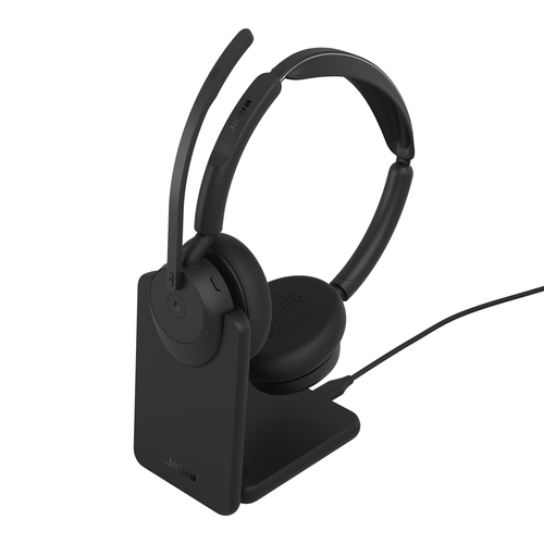 Jabra Evolve3 45 MS Stereo Black (USB-A) + Oplaadstandaard - Headset, afbeelding 2