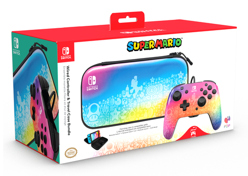 PDP REMATCH Controller & Travel Case Bundle: Star Spectrum, For Nintendo Switch, Nintendo Switch Lite, Nintendo Switch - OLED Model