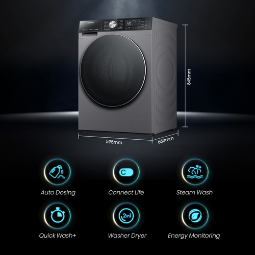 Hisense WD5S1045BT washer dryer Freestanding Front-load Titanium – image 5
