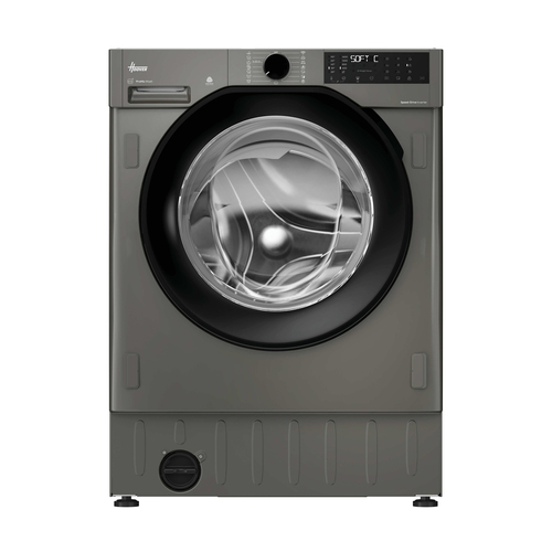 Hoover H-Wash 400 BH4S69M6DB9RJ-80 Integrated WiFi-enabled 9 kg 1600 Spin Washing Machine, Silver/Grey,Black - image 1