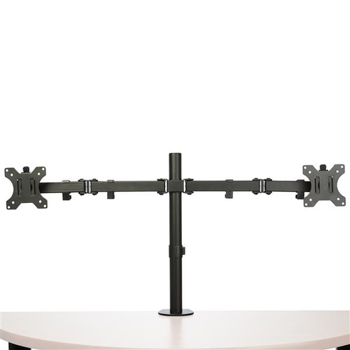 StarTech.com Desk Mount Dual Monitor Arm, Desk Clamp / Grommet VESA Monitor Mount for up to 32 Displays, Ergonomic Articulating Monitor Arm, Height Adjustable/Tilt/Swivel/Rotating - Space-saving Design (ARMDUAL2) Monteringssæt 2 skærme 13-32 – billede 4