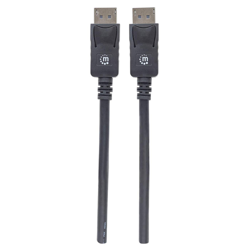 Manhattan Cable DisplayPort 1.2, 4K@60Hz, 1 m, con pestañas de bloqueo, blindaje completo, negro, garantía de por vida, equivalente a DISPL1M imagen 4