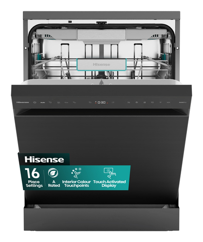 Hisense HS673A90BXUK Wifi Connected Full Size Dishwasher - Black Inox - A Rated, Black Inox - image 1
