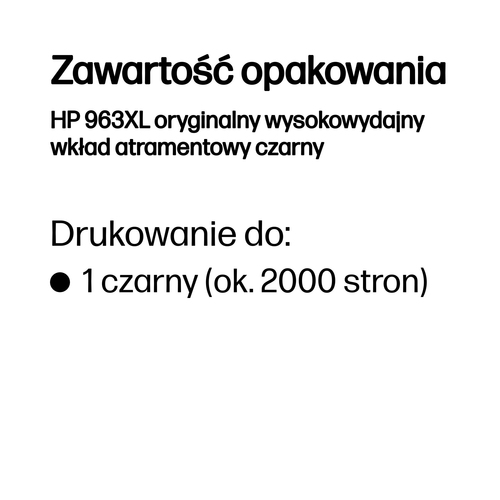 HP Inc. Wkład do drukarki atramentowej 963XL Czarny 3JA30AE