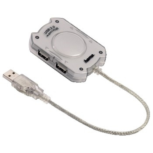 Hama USB 2.0 Hub 1:4, Silver