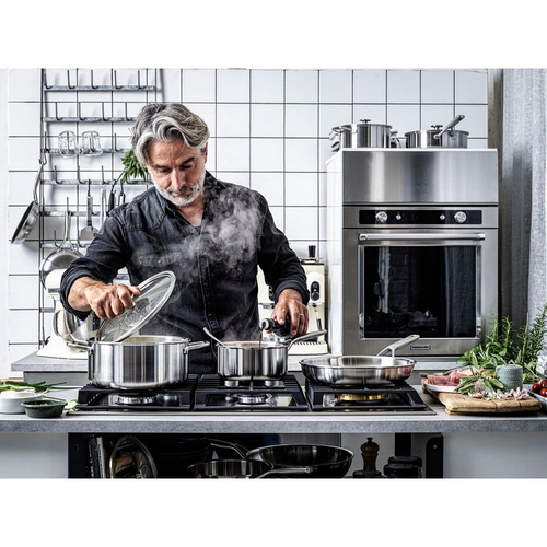 KitchenAid Multi-Ply Stainless Steel Casserole with Lid in Silver Size: 20 cm Silver 20 cm - image 5